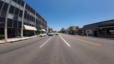 Los Angeles Melrose Bulvarı 12. Arka Manzara La Jolla Ave Sürücü Plakası Kaliforniya Ultra Geniş Plaka