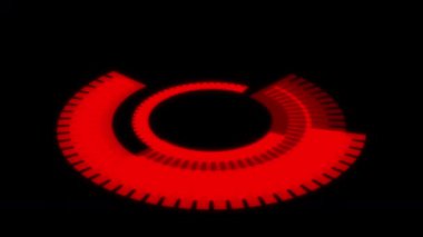 3D HUD Yayı Kırpılan Kırmızı X60 Derece VJ Döngü Canlandırması 02
