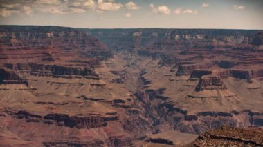 South Rim Bulutları 'ndan Büyük Kanyon Parlak Melek Kanyonu Telephoto Zamanı Hızlandırılmış Arizona ABD
