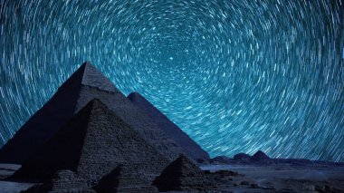 Kuzey Gökyüzünde Giza Yıldız Patikası Mısır Piramitleri