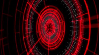 3D HUD Rader Raddial Grafik Tarama Çemberi Y50 Derece Kırmızıyı Daha Hızlı Animasyon Döngüsü