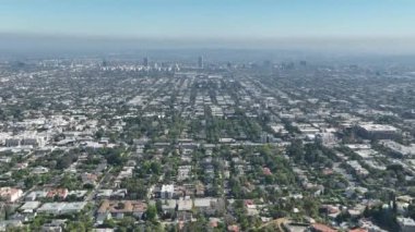 Hollywood 'dan Los Angeles City Grids Hava Çekimi Hollywood Hills Forward