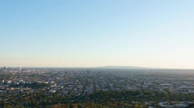 Los Angeles Günbatımı Panorama Şehir Manzarası Griffith Park Zamanaşımı Eğilimi Kaliforniya ABD