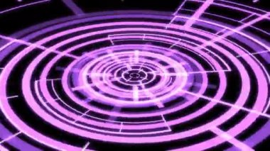 3D VJ Döngü Çemberi Radyal Geometrik Desenler Ses Reaktif X60 Derece L Mor Animasyon