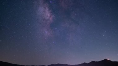 Delta Akvaryumları Meteor Duşu ve Samanyolu Galaksisi 50 mm Güney Gökyüzü Sierra Nevada Dağı Mor Kaliforniya ABD Zaman Dönemi