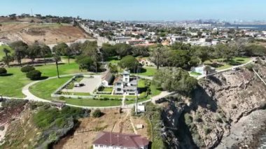 Los Angeles Point Fermin Deniz Feneri Yörünge Çekimi R Far San Pedro California ABD