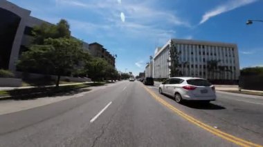 Los Angeles Wilshire Bulvarı Doğu Kore Kasabası 01 Arka Manzarası Crenshaw Bulvarı Kaliforniya Plakası