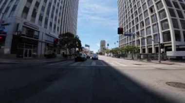 Los Angeles Wilshire Bulvarı Doğu Kore Kasabası 04 Batı Bulvarı Kaliforniya plakalı Arka Manzara