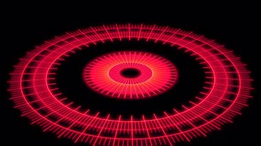 3D Radar Radyasyon Çizgileri X60 Derece Kırmızı Canlandırma Döngüsü
