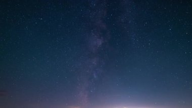 Delta Aquarids Meteor Duşu ve Samanyolu Galaksisi 24 mm Güneybatı Gökyüzü Sierra Nevada Dağı Mor Kaliforniya ABD