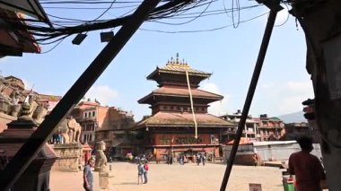 Nepal Bhaktapur Taumadhi Meydanı İstikrar Forveti 50 fps Dünya Mirası Alanı Katmandu Vadisi