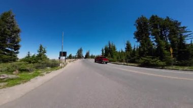 Krater Gölü Batı Bölgesi Rim Drive N Rim Village Gözcü 01 Arka Görüş Sürücü Plakası Oregon