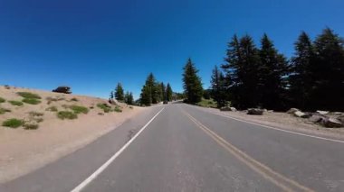 Krater Gölü Batı Bölgesi Rim Drive N Rim Village Gözcü 02 Arka Görüş Sürücü Plakası Oregon