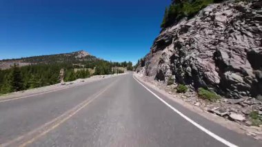 Krater Gölü Batı Bölgesi Rim Drive N Rim Village Gözcü 04 Ön Görünüm Sürücü Plakası Oregon