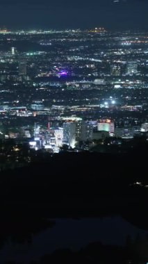 Hollywood İşareti Pan L California ABD 'den Hollywood Dikey Gece Şutu Zaman Çizelgesi