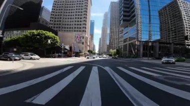 Los Angeles Şehir Merkezi Figueroa St Northbound 01 Arka Manzara Sürücü Plakası Kaliforniya