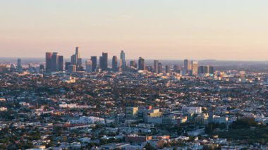 Los Angeles Şehir Merkezi Günbatımı Cityscape Skyline Time Lapse California ABD