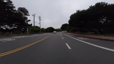 San Francisco Deniz Uçurumu El Camino Del Mar Batı Sınırı 01 Ön Manzara Sürücü Plakası Kaliforniya ABD Ultra Geniş