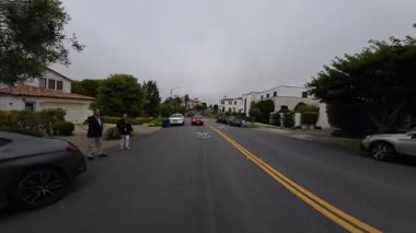 San Francisco Denizi Uçurumu El Camino Del Mar Batı Sınırı 04 Arka Manzara Sürücü Plakası Kaliforniya ABD Ultra Geniş