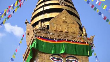 Nepal Swambhu Stupa Telephoto TU 60fps Dünya Mirası Alanı Kathmandu Vadisi