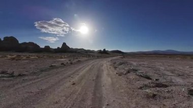 Trona Pinnacles off Road Main Loop Plate Front View 03 Mojave Desert California USA