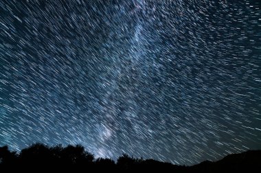 Star Trails at 15mm in Southwest Sky Over Los Padres Forest Astrophotography in California USA