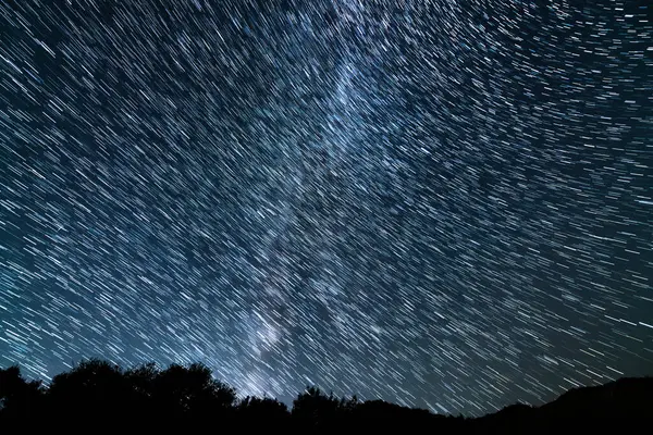 Star Trails at 15mm in Southwest Sky Over Los Padres Forest Astrophotography in California USA