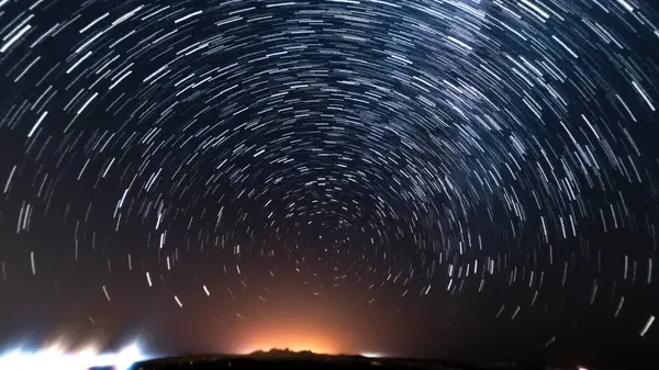 Star Trails of Polaris North Star Universe Wide Angle Astrophotography Night Sky