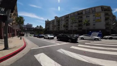 Los Angeles Şehir Merkezi Figueroa St Northbound 06 Arka Manzara Cesar Chavez Caddesi Kaliforniya plakalı