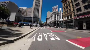 San Francisco Şehir Merkezi Union Meydanı 04 Arka Manzara Sürücü Plakası Kaliforniya ABD Ultra Geniş Geniş