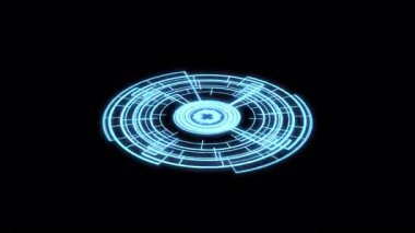 3D VJ Döngü Çemberi Radyal Geometrik Desenler Ses Tepkimeli X60 Derece S Mavi Canlandırma