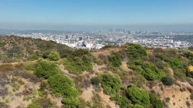 Hollywood 'dan Los Angeles' a Hava Çekimi Hollywood Tepeleri üzerinde