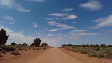 Muley Point Yolu Çölü 'nden Hiperlapse Sürüşü 01. Yol Önü Utah Güneybatı ABD
