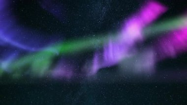 Aurora ve Andromeda Galaksisi Samanyolu Gecesi Hızlandırılmış Kabuslarında