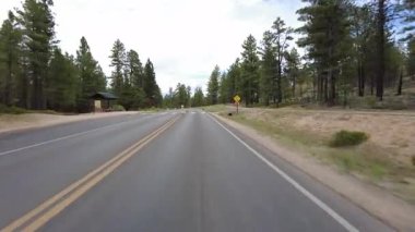 Bryce Kanyonu Sürücü Plaka Sahnesi Dr N 31 Front View Sunset Camp Utah Güneybatı ABD