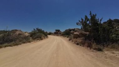 Vasquez Rocks Off Road Eastbound Driving Front View 01 California ABD