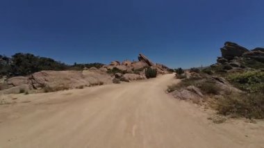 Vasquez Rocks Off Road Eastbound Driving Front View 03 California ABD