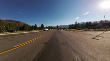 Tahoe Gölü 'nden Meyers Otoyolu 01 Ön Manzara 50 Batı Kaliforniya ABD Ultra Geniş Plaka