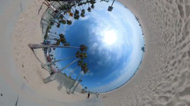 Venice Beach Bisiklet Yolu Sahil Yolu 360 Derece Bisiklet Yolu Fisheye 02 California ABD