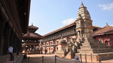 Nepal Bhaktapur Durbar Meydanı 55 Windows Sarayı Yavaş Hareket Dengeleyici İleri Dünya Mirası Bölgesi Katmandu Vadisi
