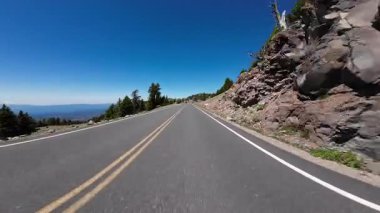 Krater Gölü Batı Bölgesi Rim Drive N Gözcüsü Meriam Point 02 Ön Manzara Sürücü Plakası Oregon
