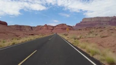 Grand Canyon Mermer Kanyonu 'ndan Hiperlapse Sürüşü Güney 3 Front View Colorado Nehri Arizona ABD