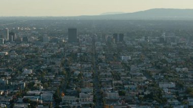 Los Angeles Cityscape Telephoto Zamanaşımı Kaliforniya ABD