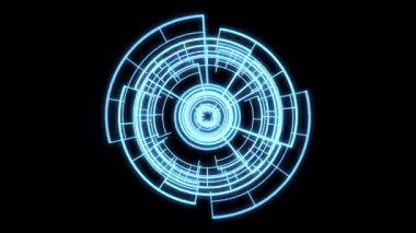 VJ Döngü Çemberi Radyal Geometrik Desenler Mavi S Canlandırması