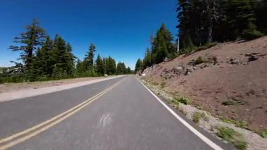 Kuzey Krater Gölü Rim Yolu N Meriam Noktası Cleetwood Koyu 03 Ön Manzara Sürücü Plakası Oregon