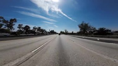 Los Angeles Şehir Merkezi Otoyolu 10 Batı 9 Ön Manzara Sürücü Plakası Kaliforniya ABD Ultra Geniş Geniş