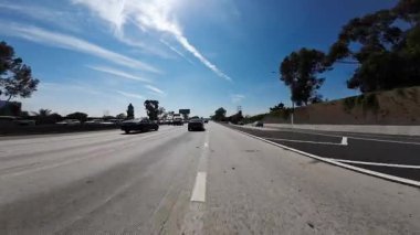 Los Angeles Şehir Merkezi Otoyolu 10 Batı 10 Batı Ön Manzara La Cienega Bulvarı Kaliforniya plakalı