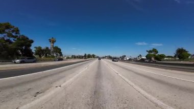Los Angeles Şehir Otoyolu 10 Batı 10 Arka Manzara Sürücü Plakası Kaliforniya