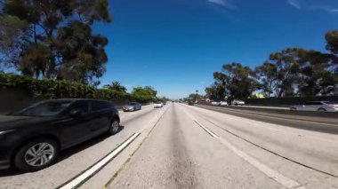 Los Angeles Şehir Otoyolu 10 Batı 11 Arka Manzara Sürücü Plakası Kaliforniya