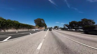 Los Angeles Şehir Merkezi Otoyolu 10 Batı 12 Arka Manzara La Cienega Bulvarı Kaliforniya plakalı